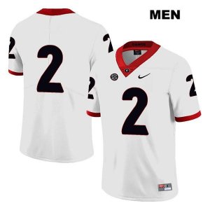 Men's Georgia Bulldogs NCAA #2 D'Wan Mathis Nike Stitched White Legend Authentic No Name College Football Jersey ZMA6354LK